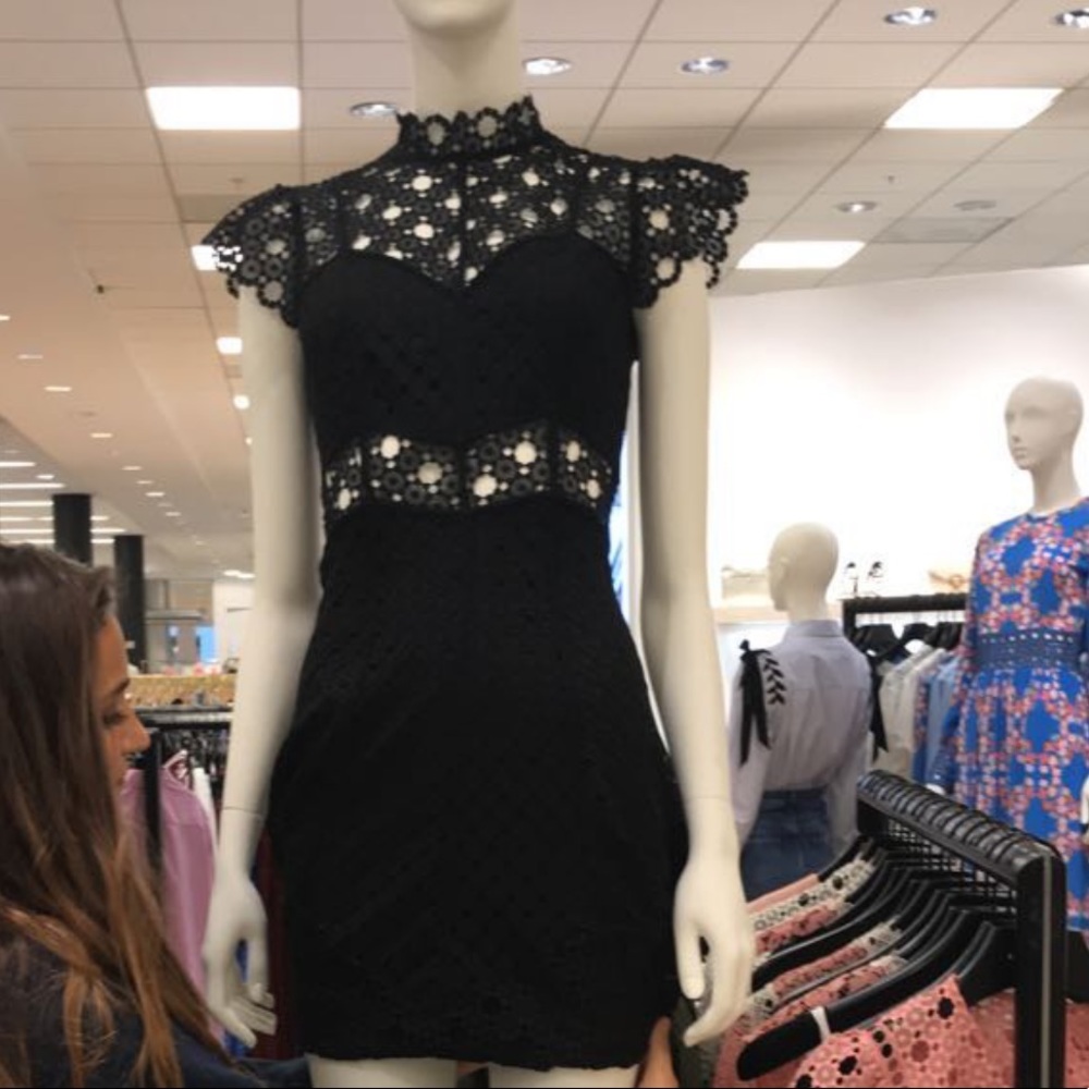 SANDRO PARIS - Limited Edition Mock Neck Lace Mini dress